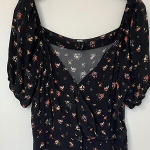 Paige flowered faux-wrap midi dress